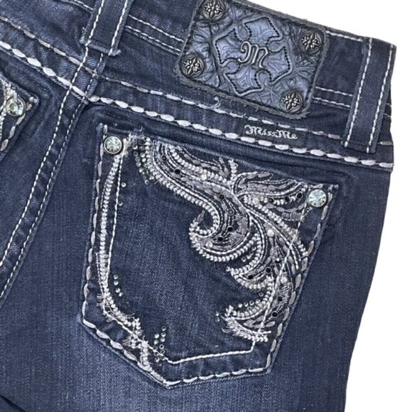 MISS ME Jewel Embellished Skinny Jeans - Size 26 - Picture 11 of 15
